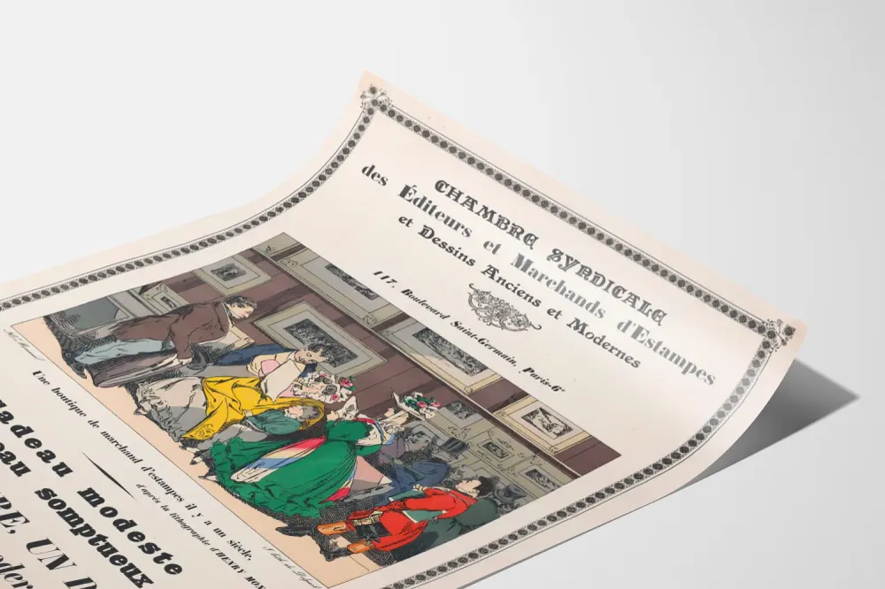 Vanha juliste Julisteiden ja piirustusten kustantajien ja kauppiaiden ammattiliitto