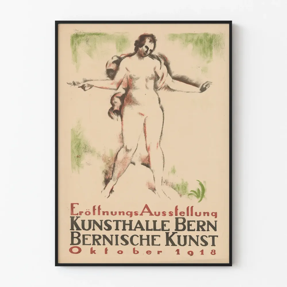 Vanha juliste Kunsthalle Bernin taidenäyttelystä 1918