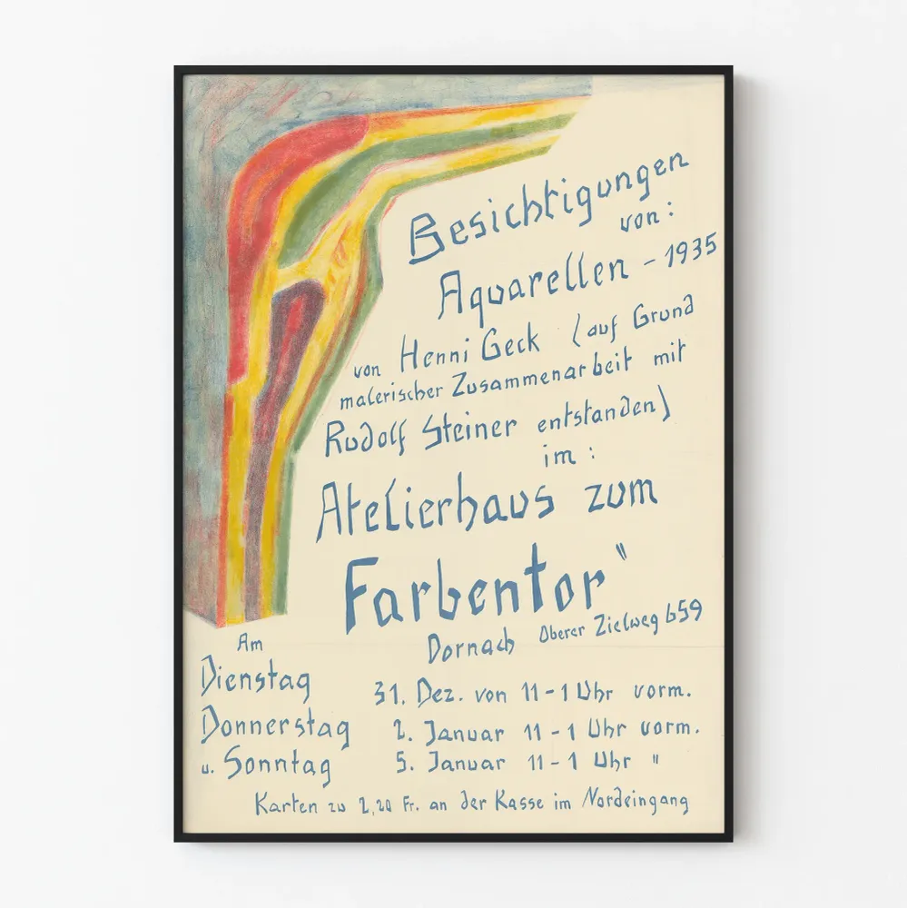 Vanha juliste näyttelystä vesivärimaalauksia 1935 Atelierhaus Farbtentor