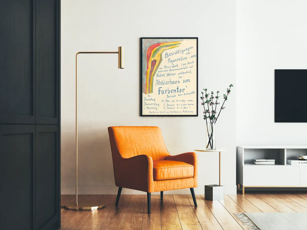 Vanha juliste näyttelystä vesivärimaalauksia 1935 Atelierhaus Farbtentor