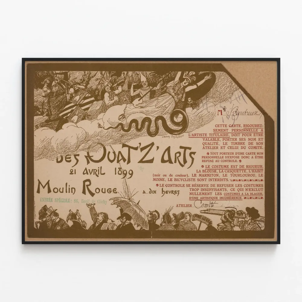 Vanha juliste Quatz'arts Moulin Rougessa 1899