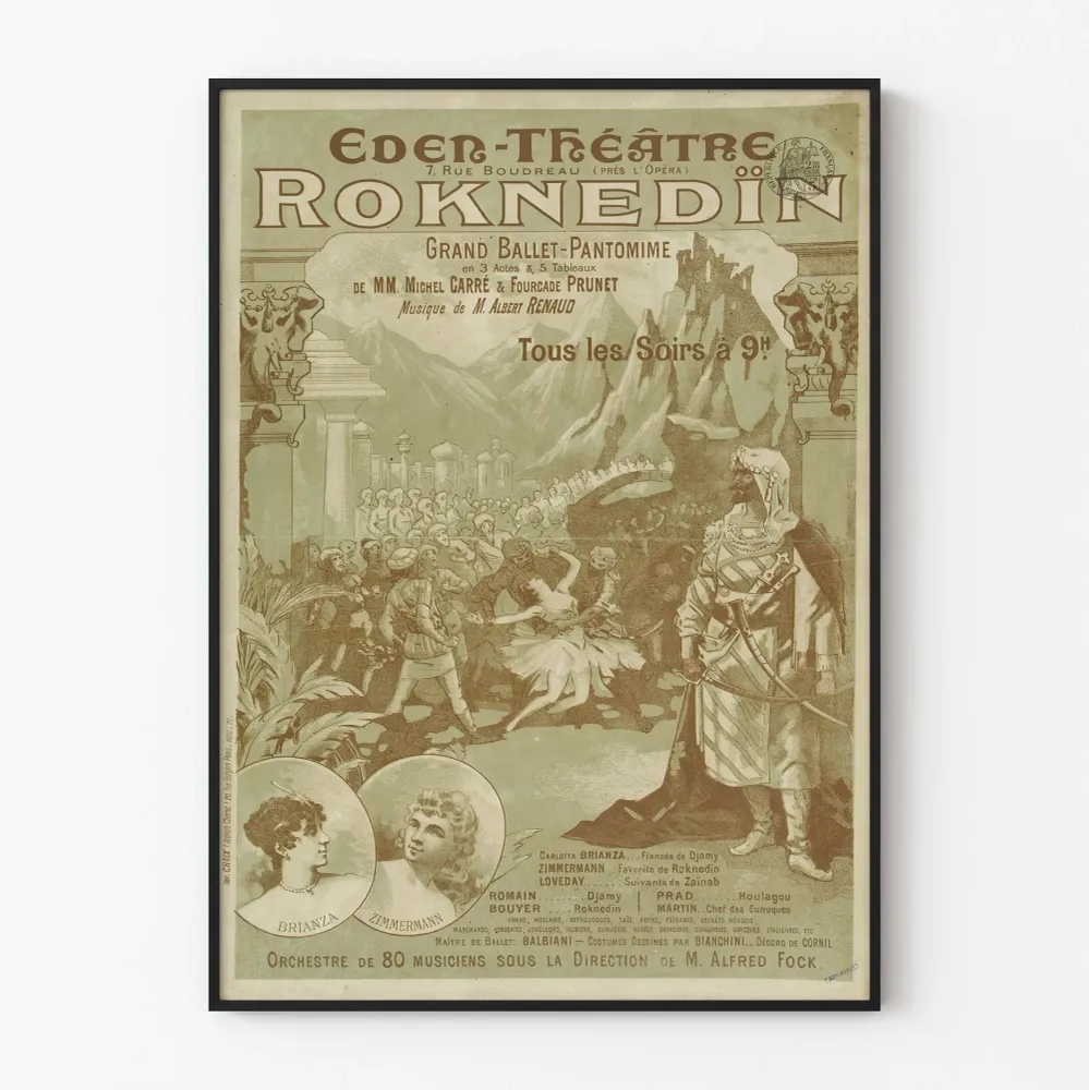 Vanha juliste seinäkoriste teatteri Eden-Roknedin