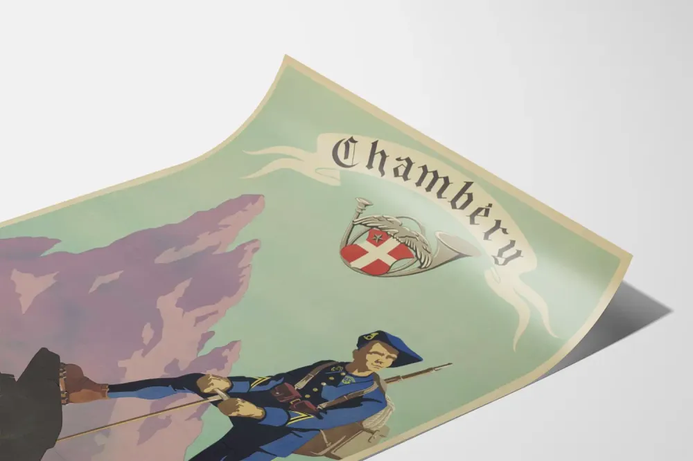 Vanha rekrytointijuliste 13. vuoristoampujapataljoonalle Chambéry