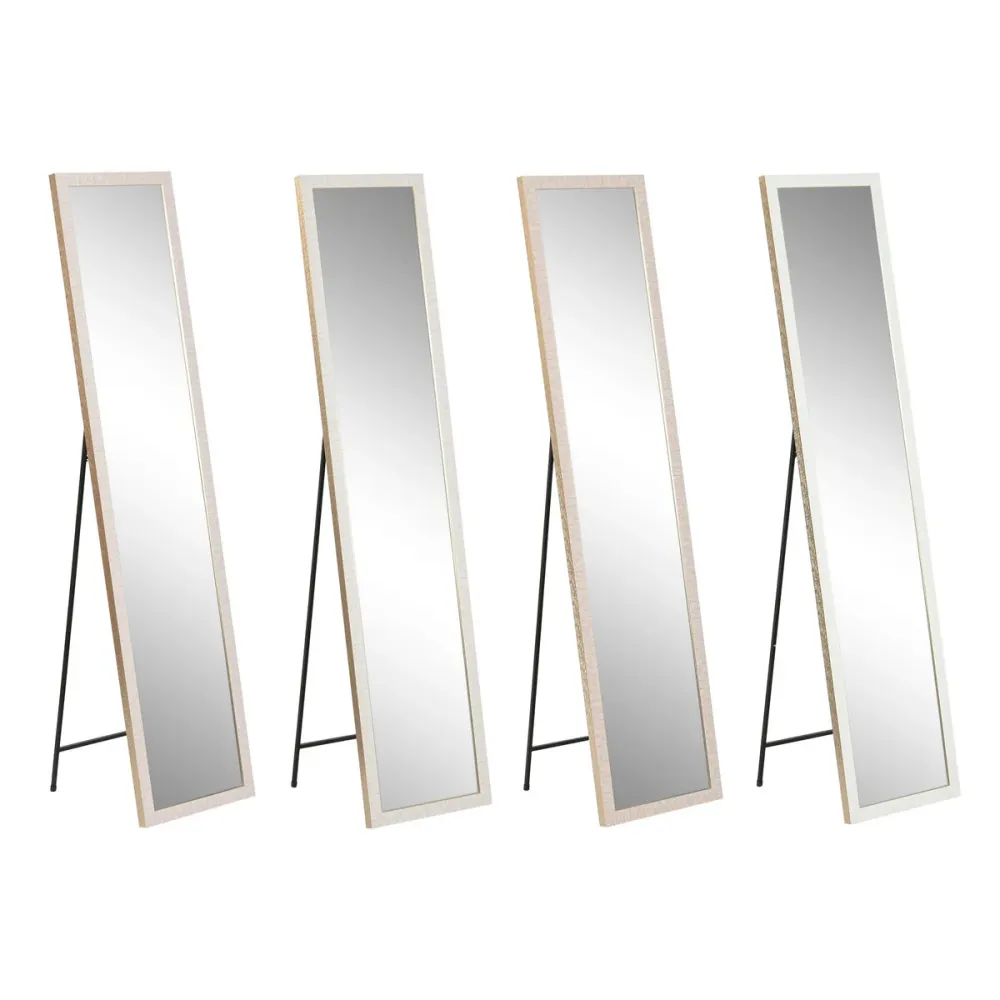 Vapaasti seisova peili Home ESPRIT Valkoinen Ruskea Beige Harmaa Kristalli polystyreeni 35,5 x 40 x 156 cm (4 osaa)