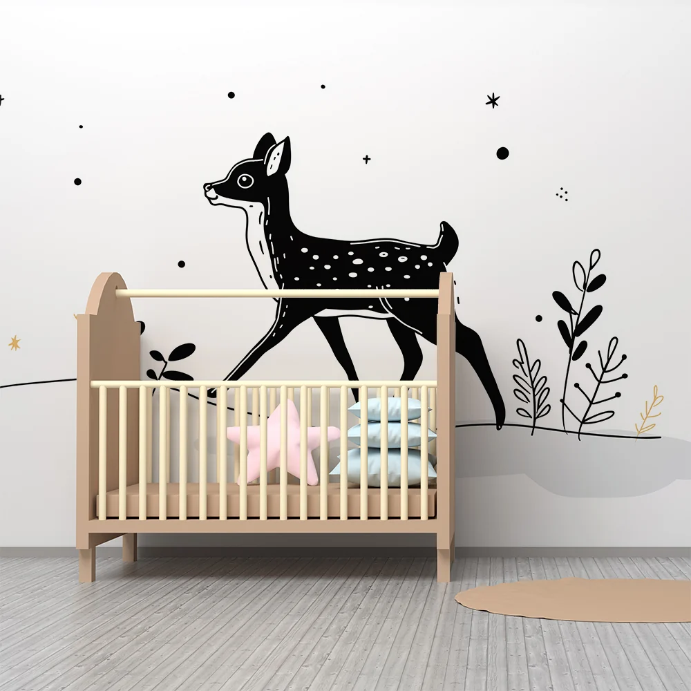 Vauvanhuoneen tapetti | Minimalistinen maisema ja pieni vasa