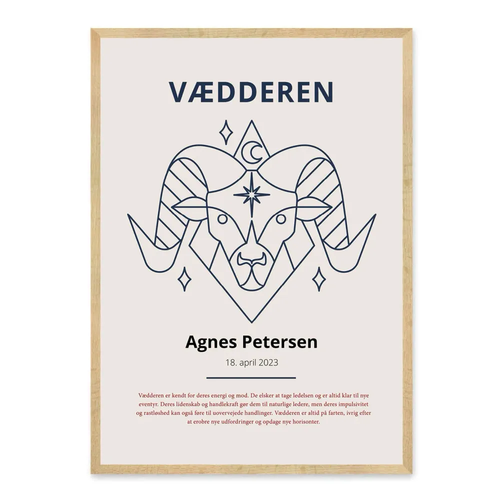 Vædderen Stjernetegn Plakat