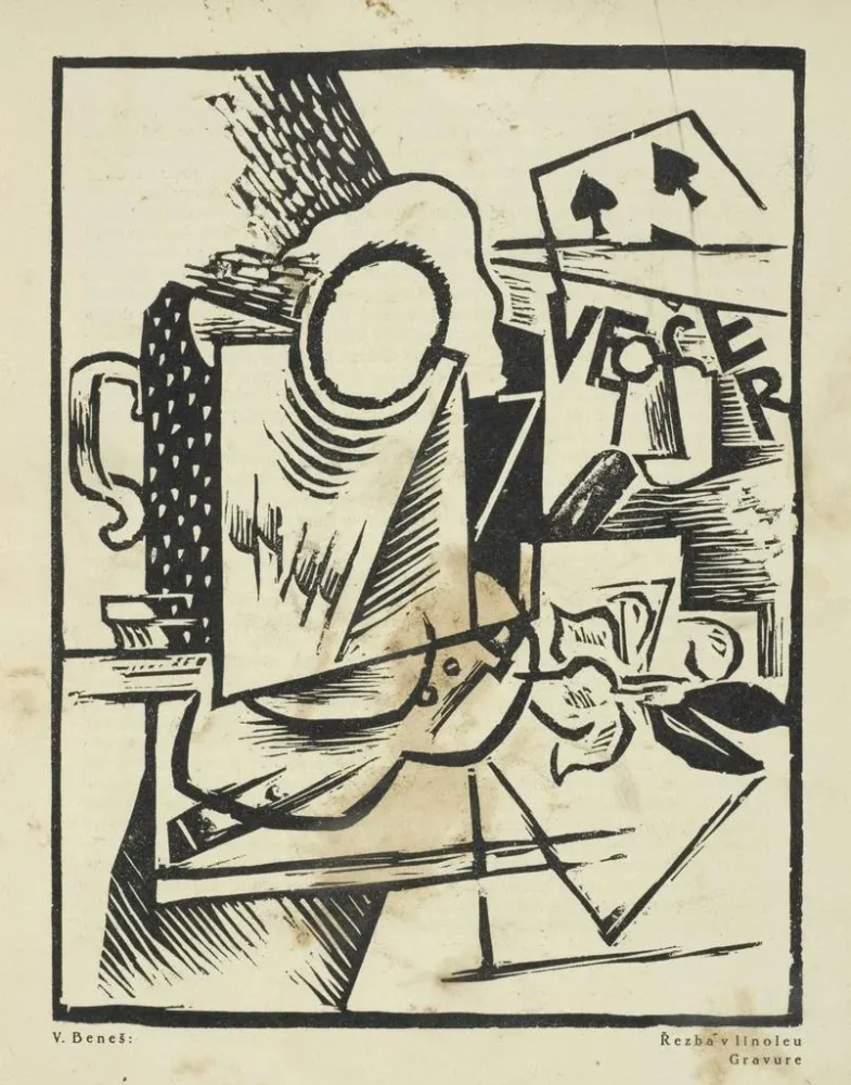 Vincenc Bene | Taidetuloste Maalaus V, ezba v linoleu, gravure