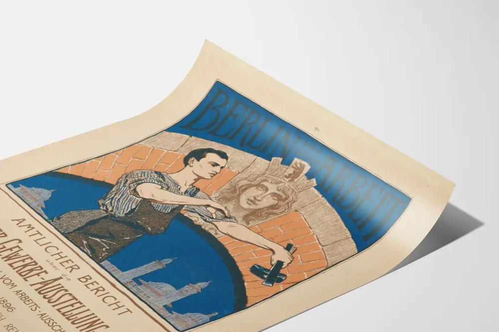 Vintage Berlin ja sen työ - Teollisuusnäyttely 1896 Poster