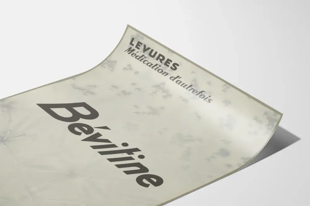 Vintage Bévitine - Retro seinäkoriste lääke vitamiini B1