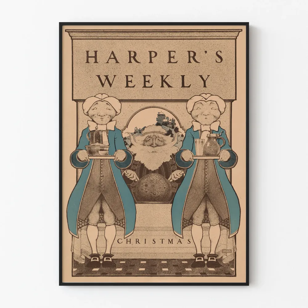 Vintage Harper's Weekly Joulukalenteri - Retro-seinäkoriste