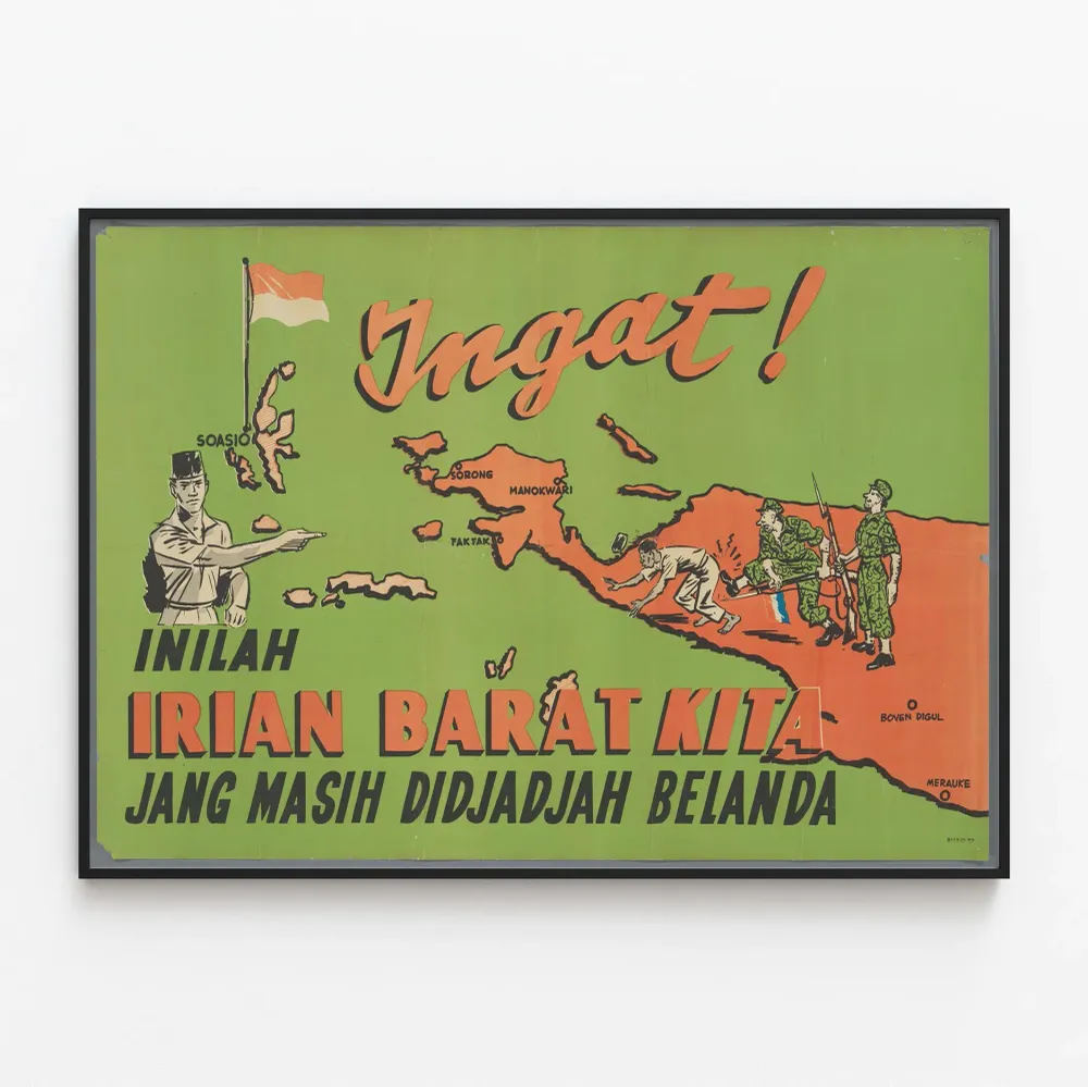 Vintage Irian Barat - Historian kartta Indonesiasta Poster
