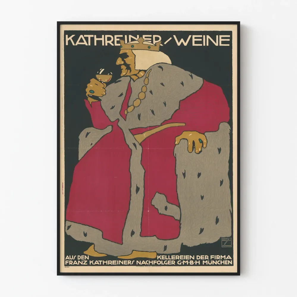 Vintage mainosposter Kathreiner Weine seinäkoristukseen