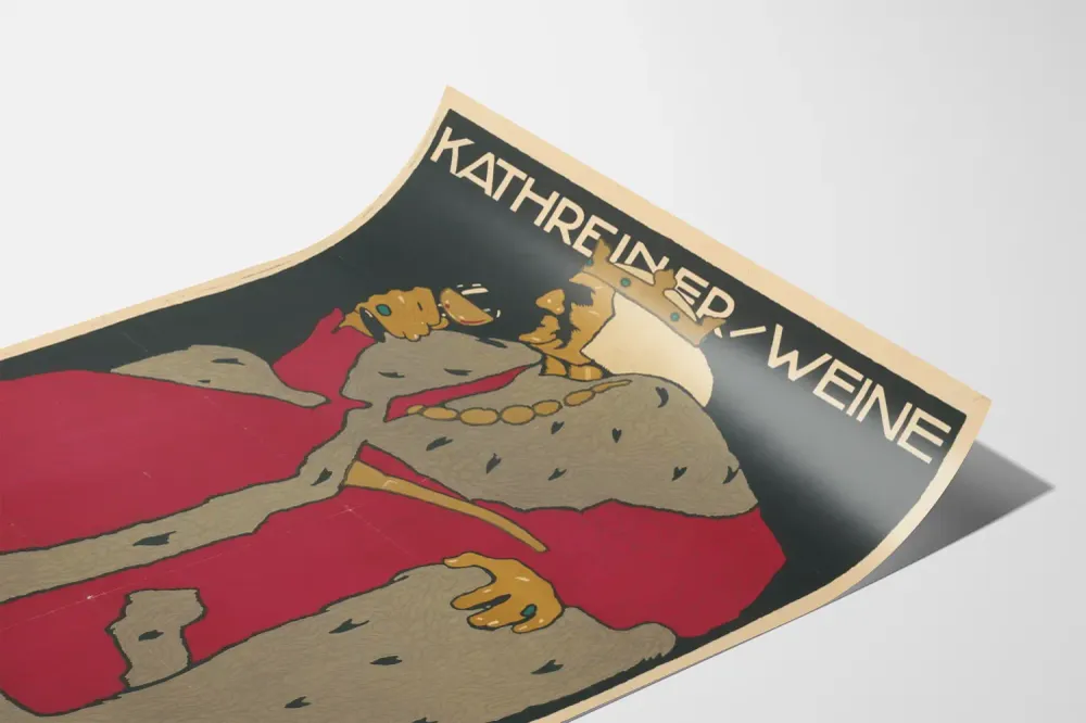 Vintage mainosposter Kathreiner Weine seinäkoristukseen