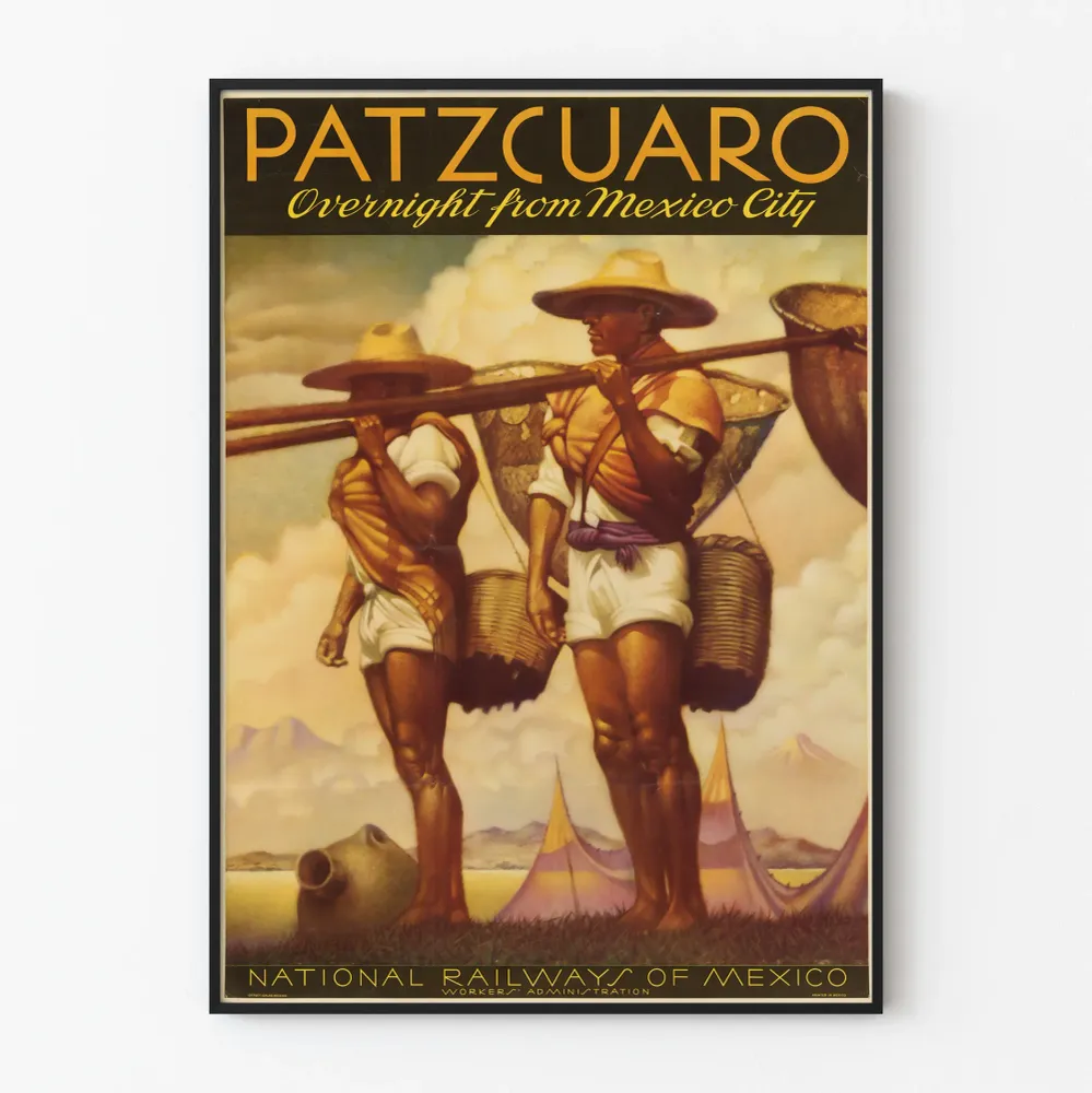 Vintage Patzcuaro - Yön matka Mexico Citystä Poster