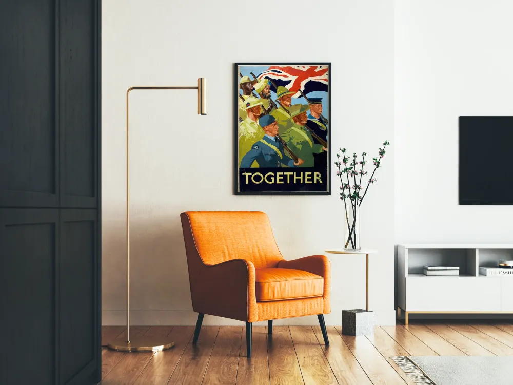 Vintage sotilasarvoposteri - Kansainvälisen yksikön kokonaisuus