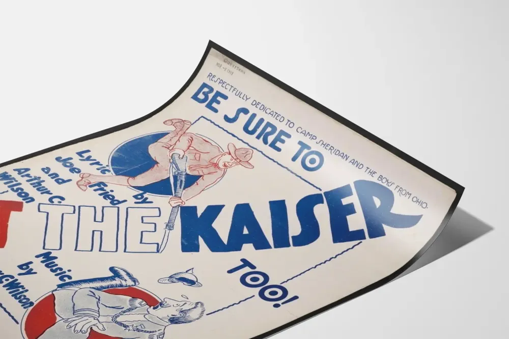 Vintage sotilasteos Be Sure To Get Kaiser Too