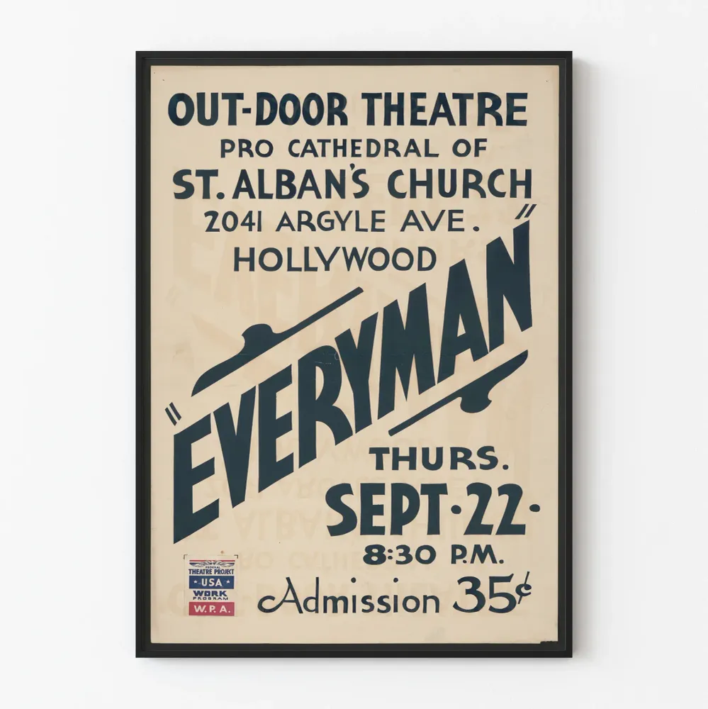 Vintage teatteri-ilmoitus ulkoilmanäytökseen Everyman Hollywoodissa
