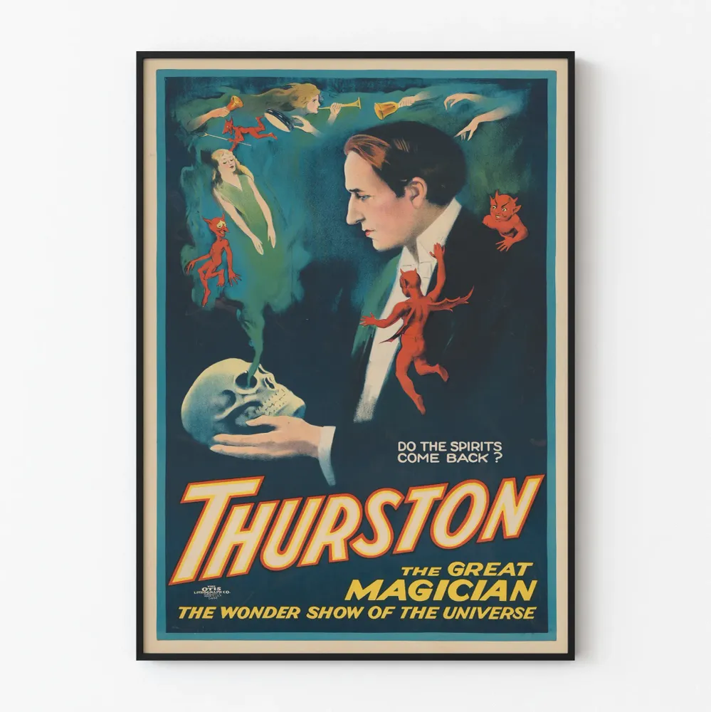 Vintage Thurston Suuri Taikuri - Seinän koristelu illuusio ja salaperäisyys
