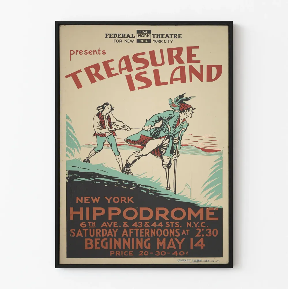 Vintageaarreinen Saari - Juliste seinäkoriste teatteri New York
