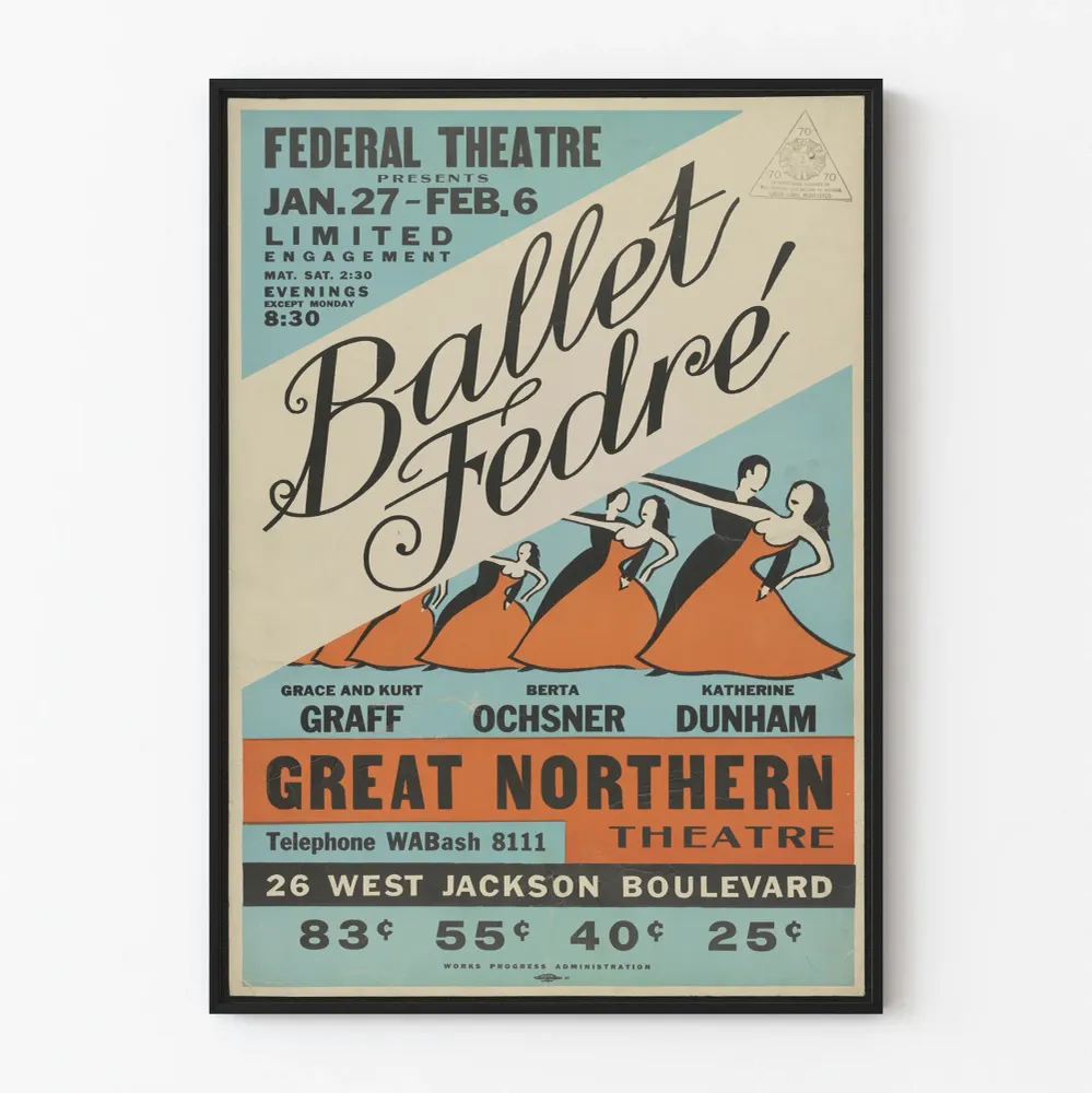Vintagebaletti Fédéral - Seinän koristelu klassisesta teatterista Juliste
