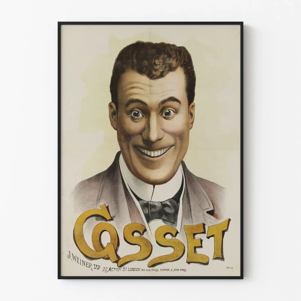 Vintagehymyinen Cosset-juliste