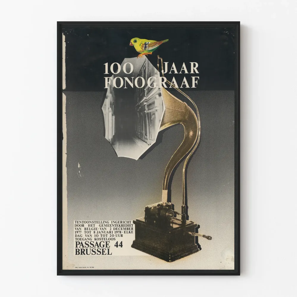 Vintagejuliste 100 vuotta fonografista - Retroseinäkkeen sisustus