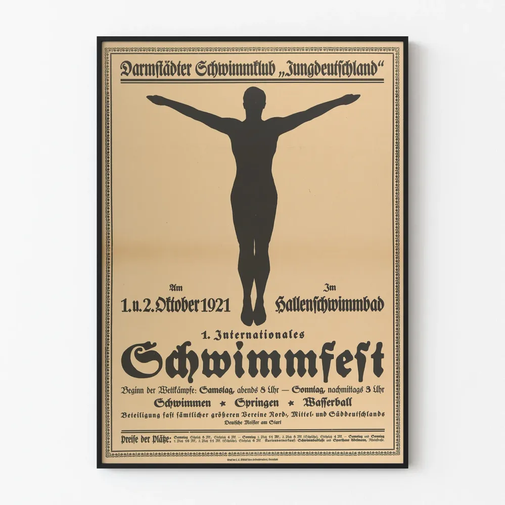 Vintagejuliste 1921 - Ensimmäinen Kansainvälinen Uimafestivaali