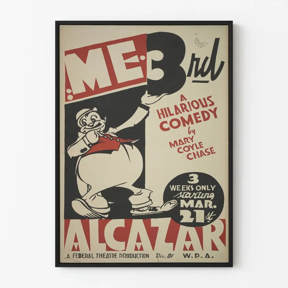 Vintagejuliste ME 3rd Alcazar - Teatterin humoristinen seinäkoristelu
