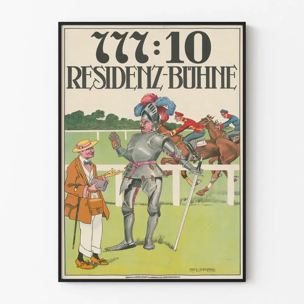 Vintagejuliste 777:10 Residenz Bühnenä Fritz Schönpflug