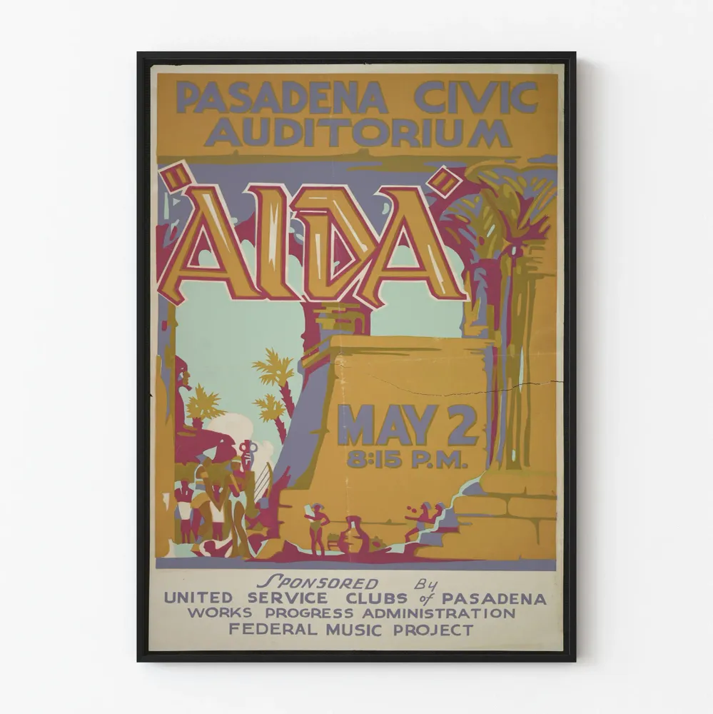 Vintagejuliste Aida - Pasadena Civic Auditorium