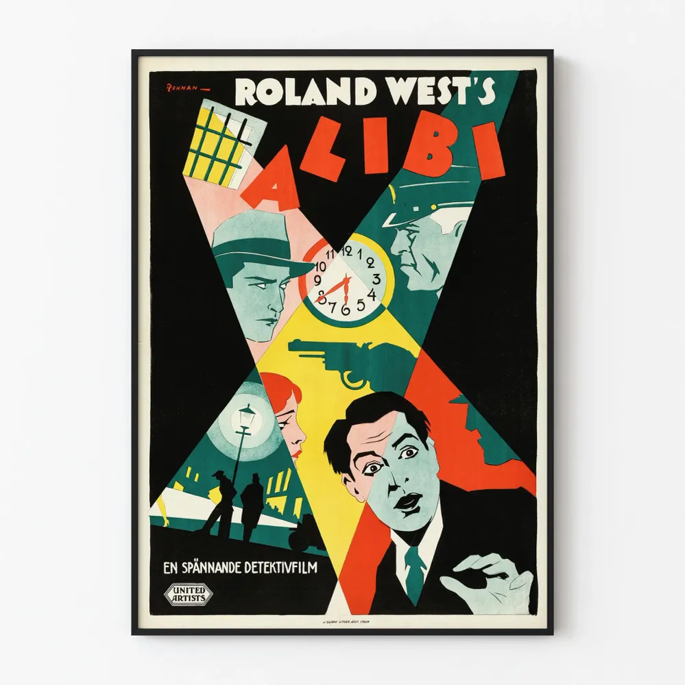 Vintagejuliste Alibi - koristejuliste polar- ja etsivätyyliä