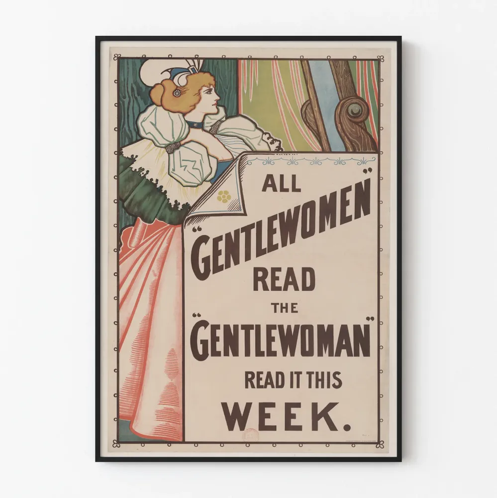 Vintagejuliste All Gentlewomen Read Gentlewoman - Retroseinustakuva