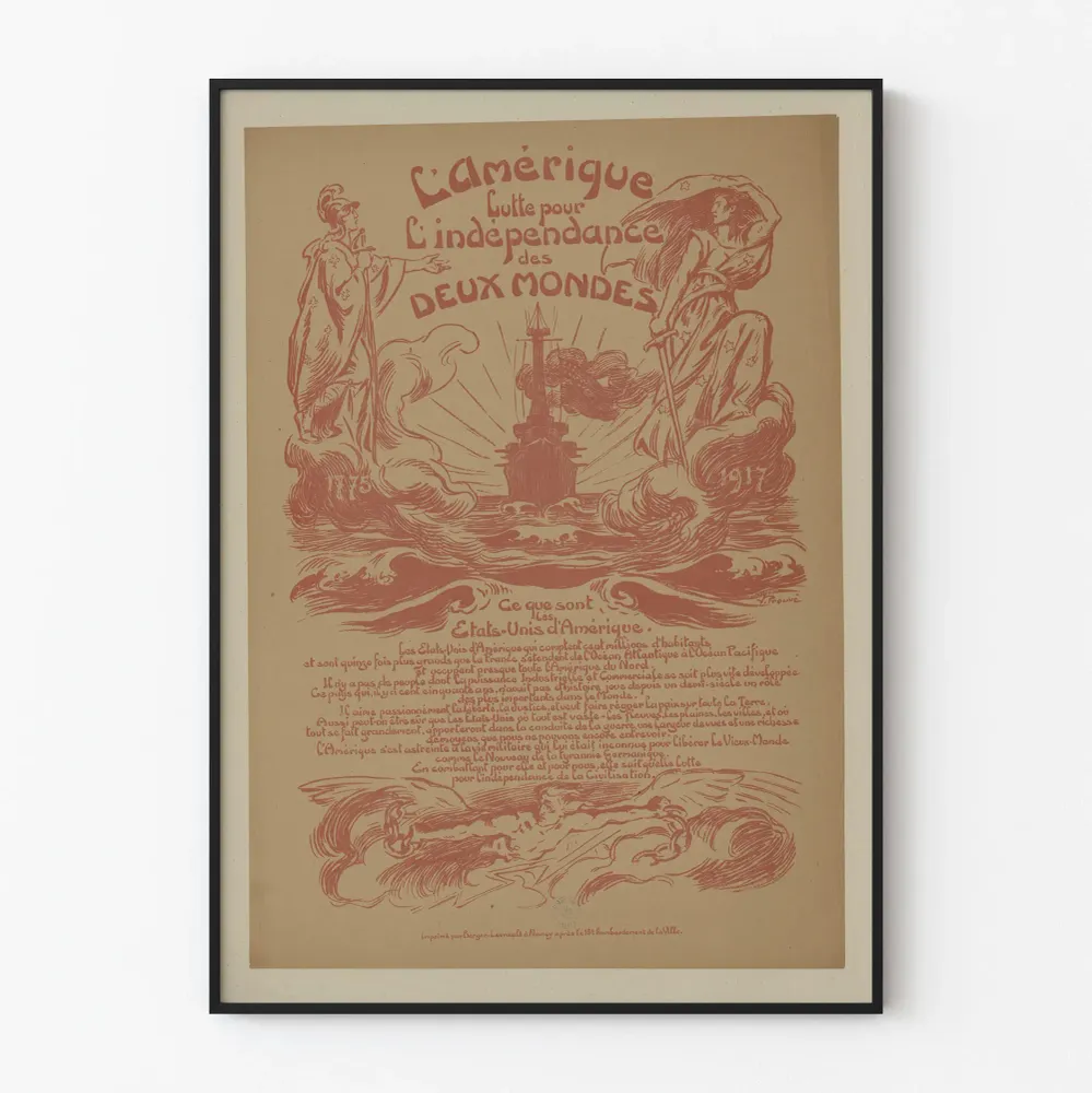 Vintagejuliste Amerikka ja kahden maailman itsenäisyystaistelu