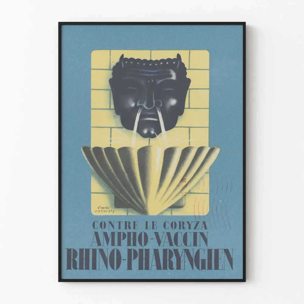 Vintagejuliste Ampho-Vaccin Rhino-Pharyngien vastustamaan nuhakuumetta
