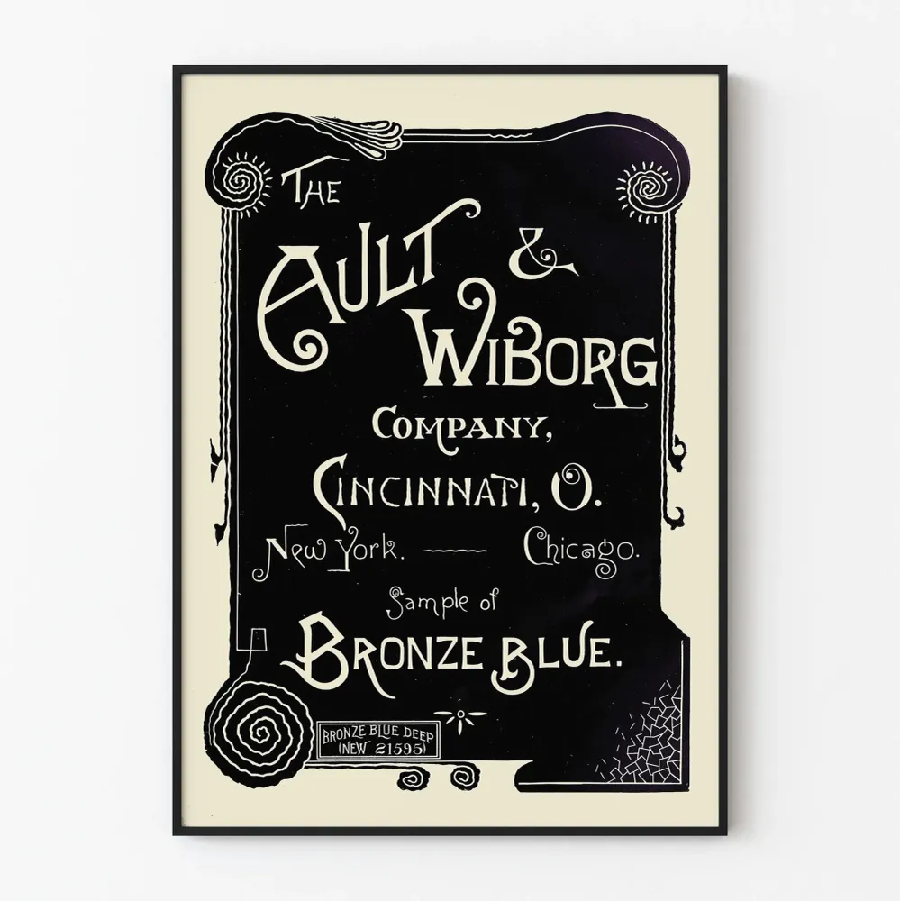 Vintagejuliste Ault & Wiborg Company - Retroseinäkäsitys Bronze Blue