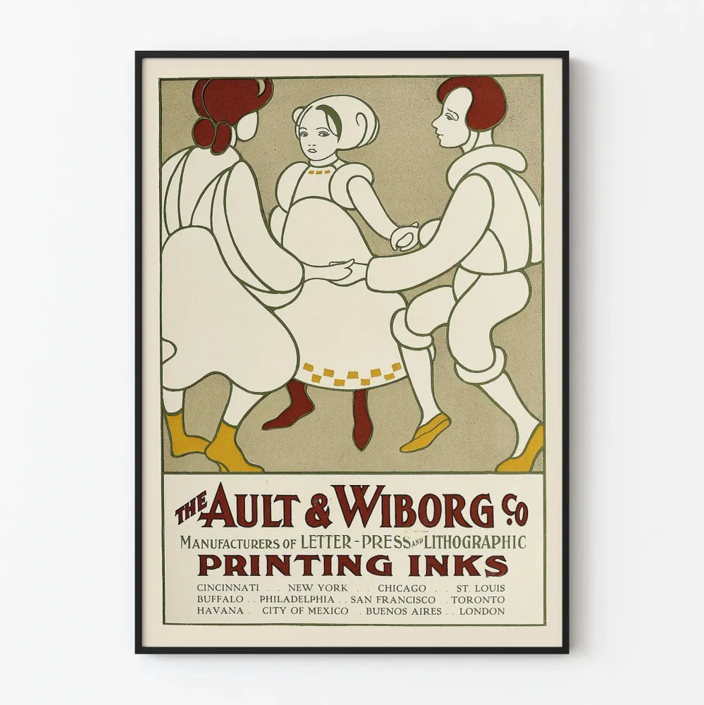 Vintagejuliste Ault & Wiborg - Perinteisen tanssin kuvaelma