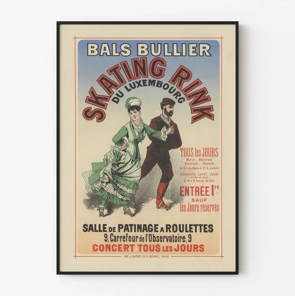 Vintagejuliste Bals Bullier luistelurata Luxemburgissa