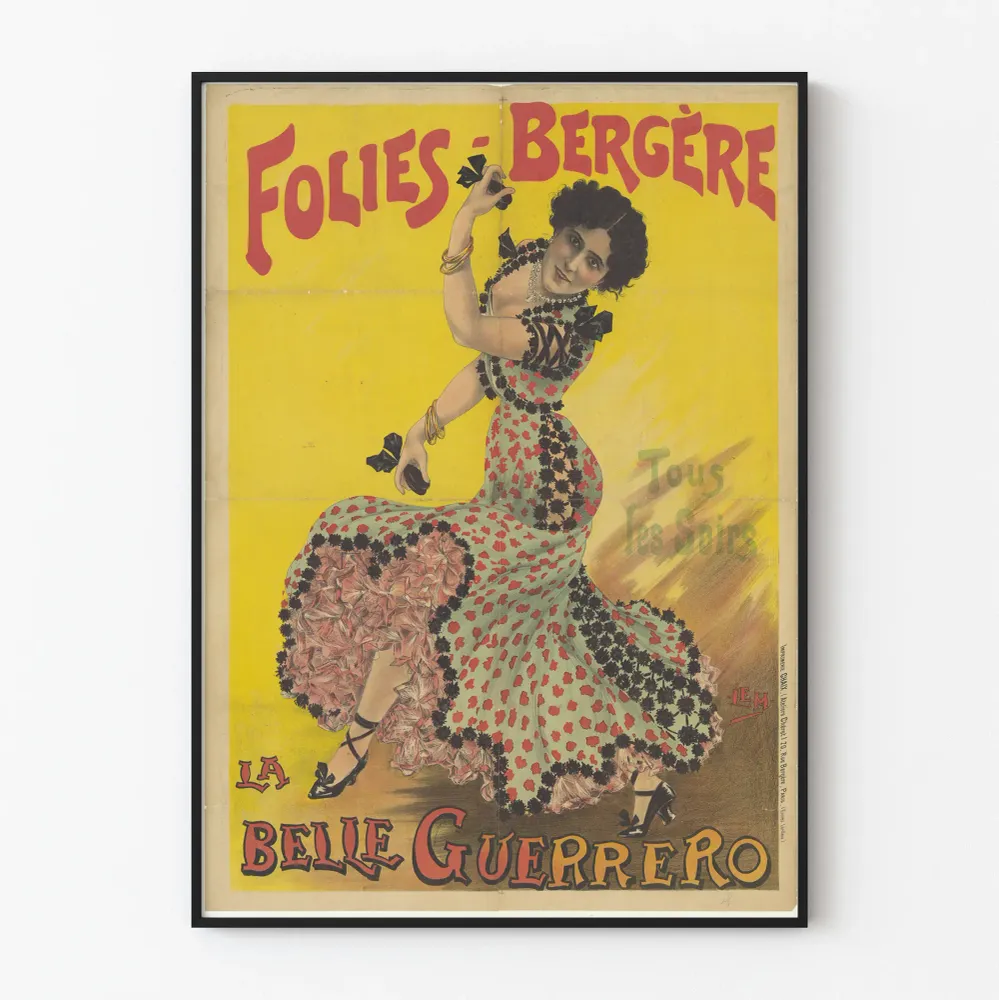 Vintagejuliste La Belle Guerrero Folies Bergère
