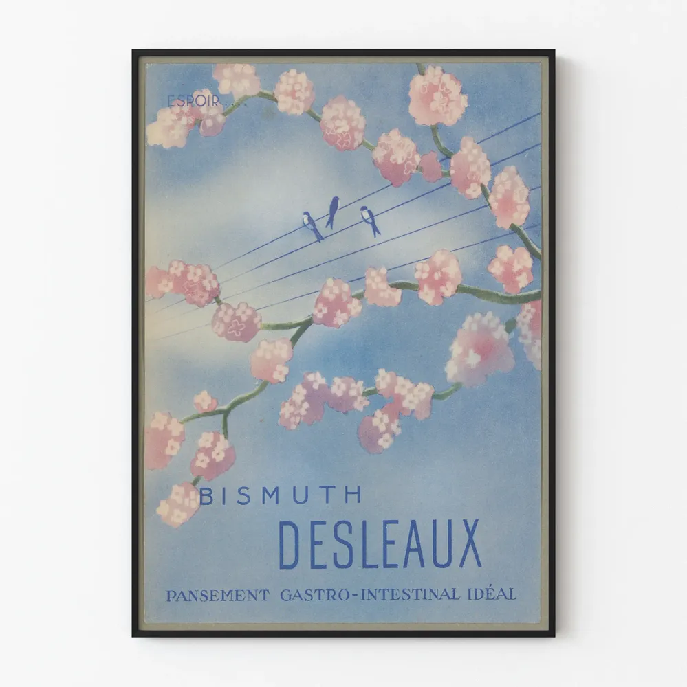 Vintagejuliste Bismuth Desleaux – runollinen seinäkoristelu