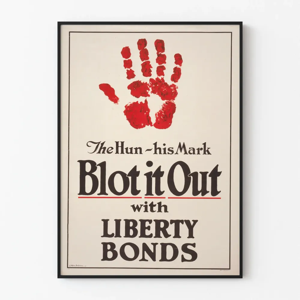 Vintagejuliste 'Blot it Out Liberty Bonds' historiallinen seinäkoriste
