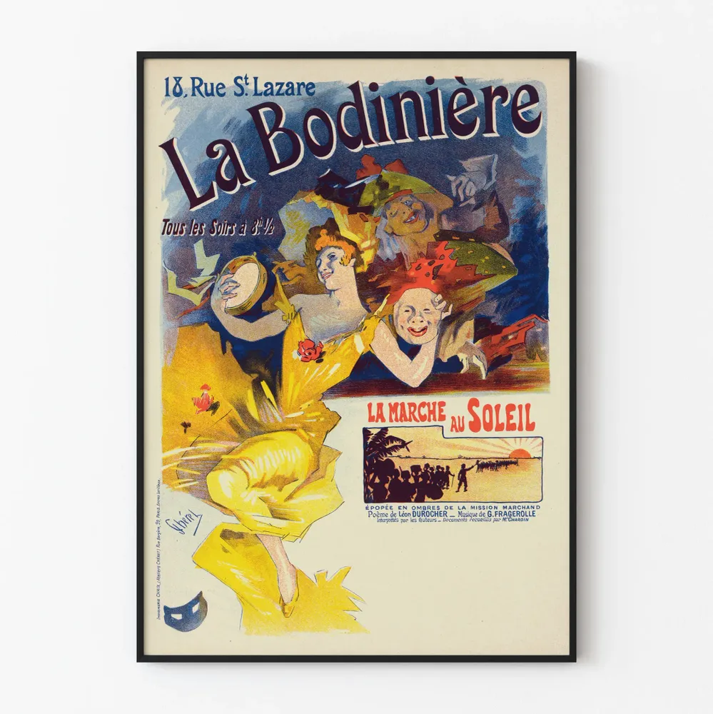 Vintagejuliste La Bodinière - Taiteellinen seinäkoristelu