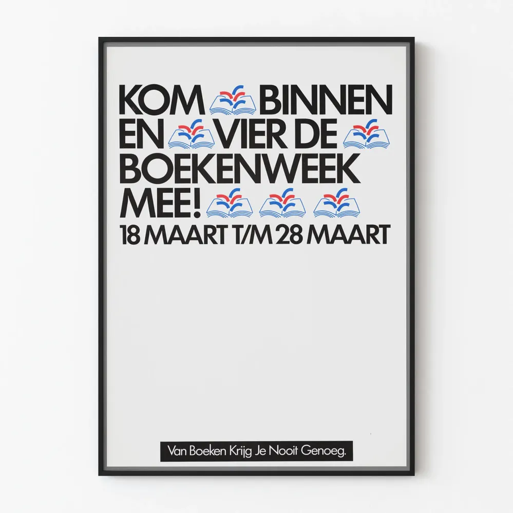 Vintagejuliste Boekenweek 18.–28. maaliskuuta – Kirjallinen seinäkoristelu