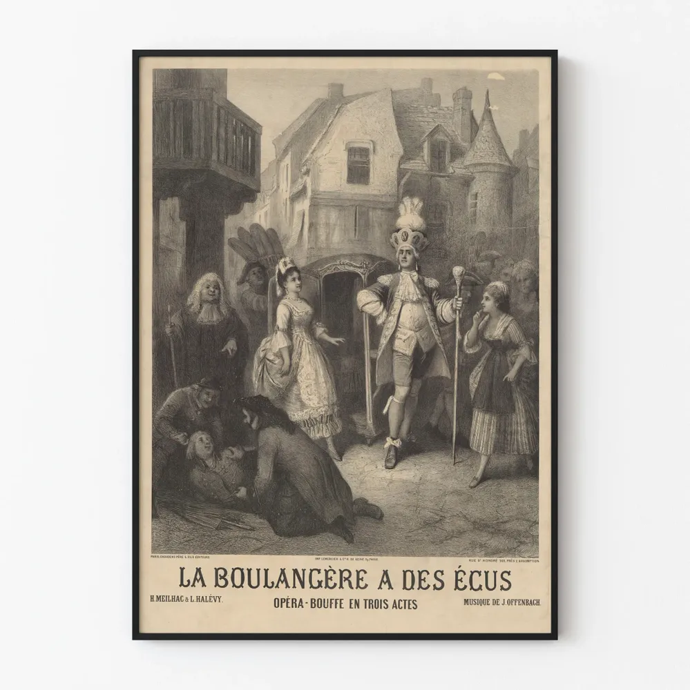 Vintagejuliste La Boulangère à des Écus - Teatterimainen seinäkoristelu