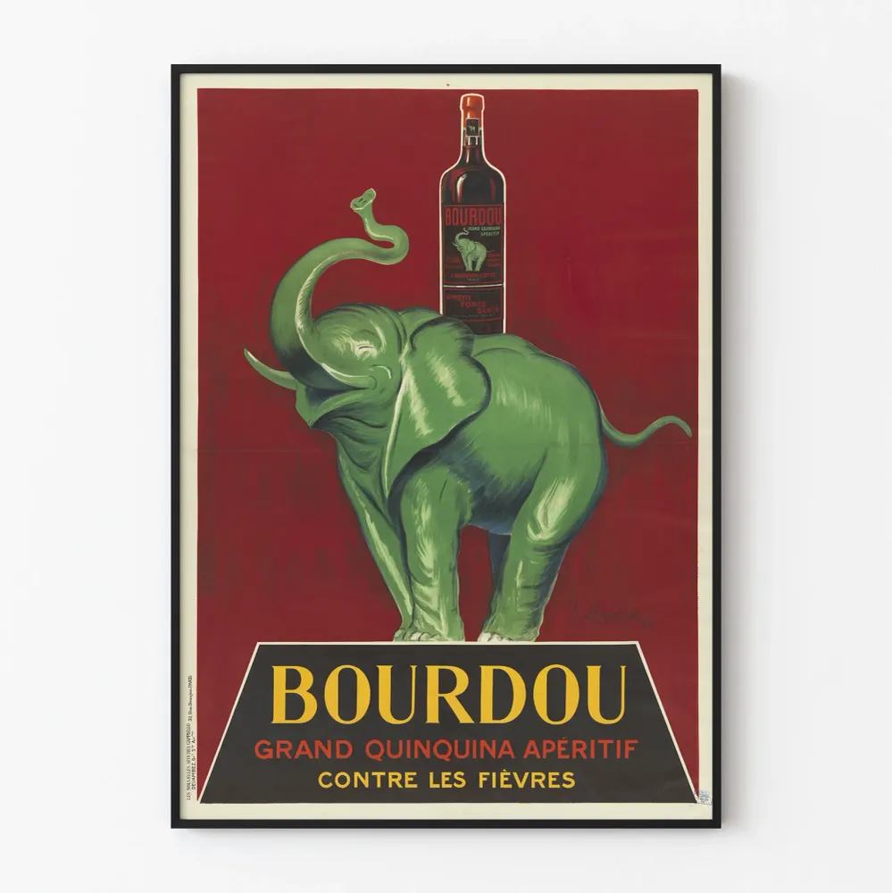 Vintagejuliste Bourdou Grand Quinquina Aperitiivi seinäkoriste