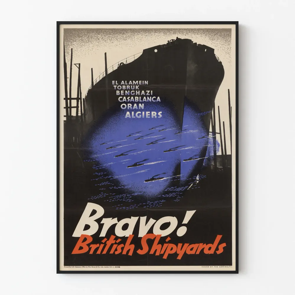 Vintagejuliste Bravo British Shipyards - Historiallinen seinäkoriste