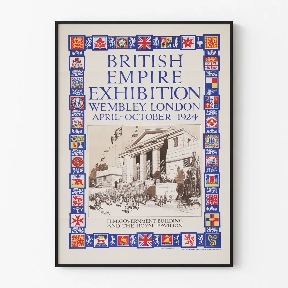 Vintagejuliste Britannian imperiumin näyttelystä Wembley 1924