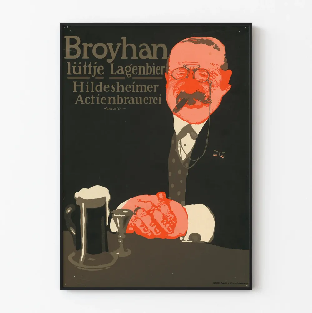 Vintagejuliste Broyhan Lüttje Lagenbier Hildesheimer Aktienbrauerei