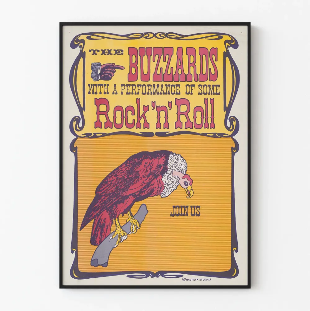 Vintagejuliste Buzzards Rock'n'Roll