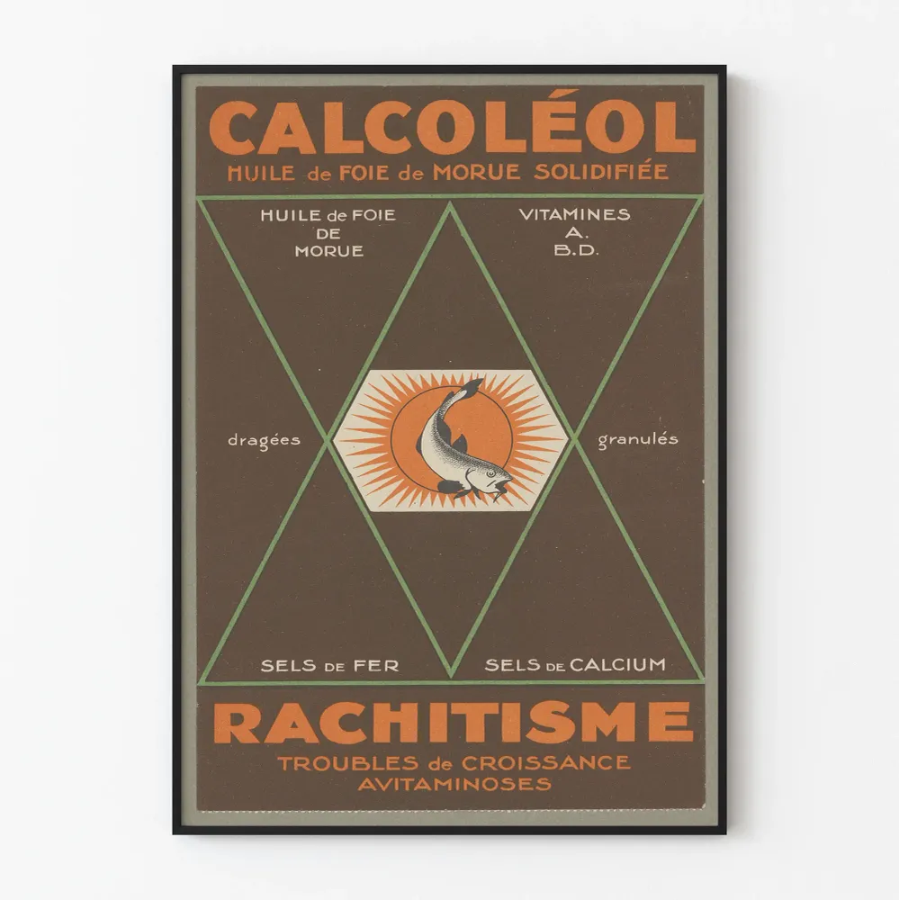 Vintagejuliste CALCOLÉOL - Kovetettu maksan öljy