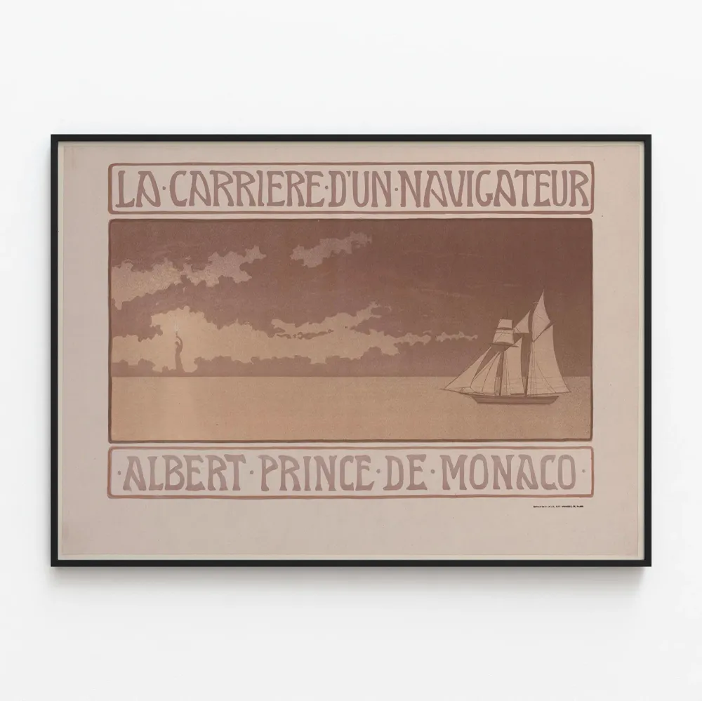 Vintagejuliste La Carrière d'un Navigateur Albert Prince de Monaco